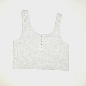 Aerie Grey Cotton Rib Crop Tank